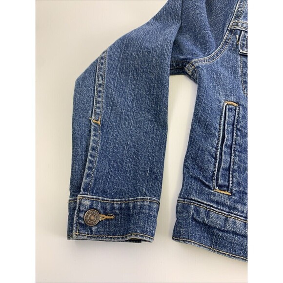 Levi Strauss Youth Girls Denim Jean Jacket Button Collared Fitted Size Large - Picture 2 of 14